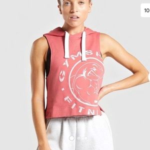 Gymshark Coral legacy cutoff hoodie